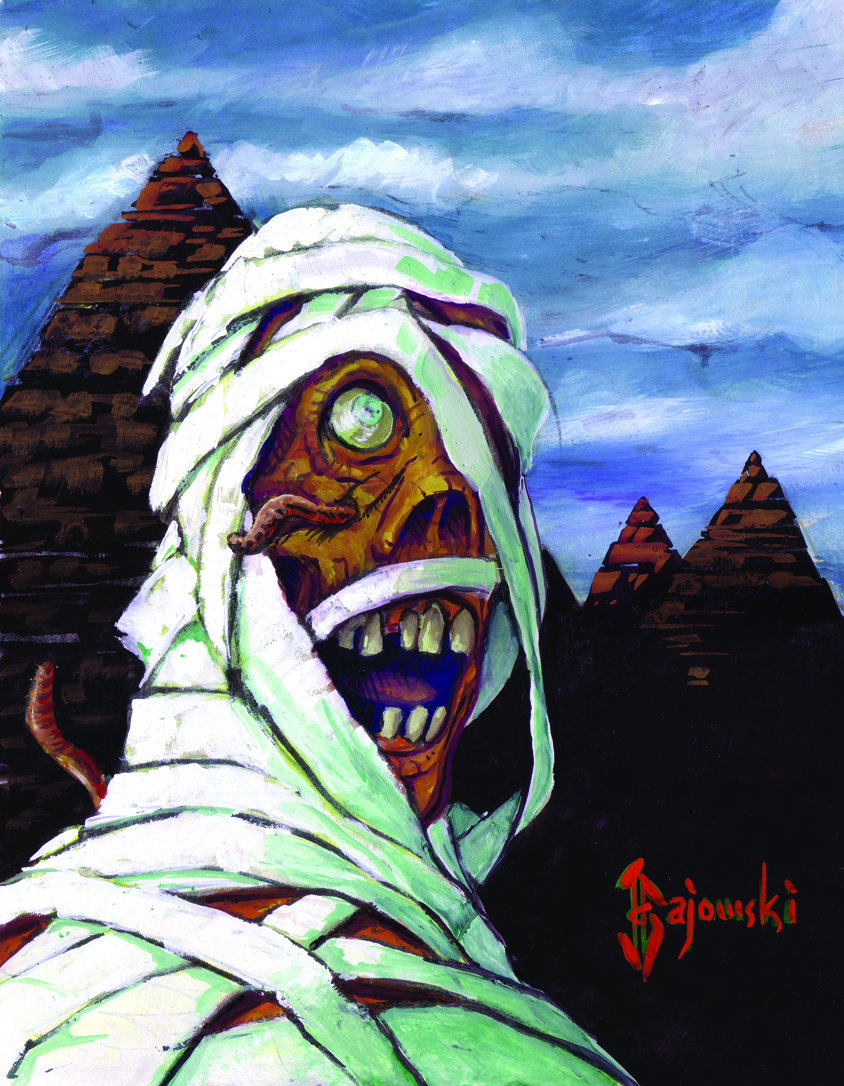 john gajowski, johngajowski, mummy, dead, horror, egypt, gouache,