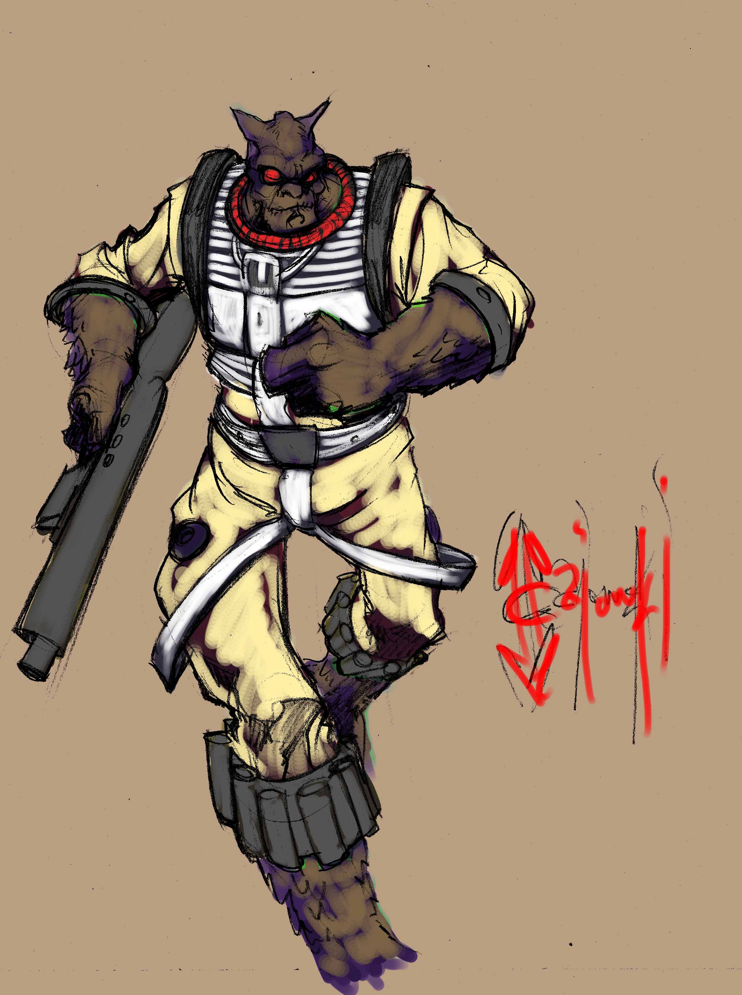 star wars, starwars, john gajowski, johngajowski, bossk, disney, bounty hunter, empire strikes back, character design