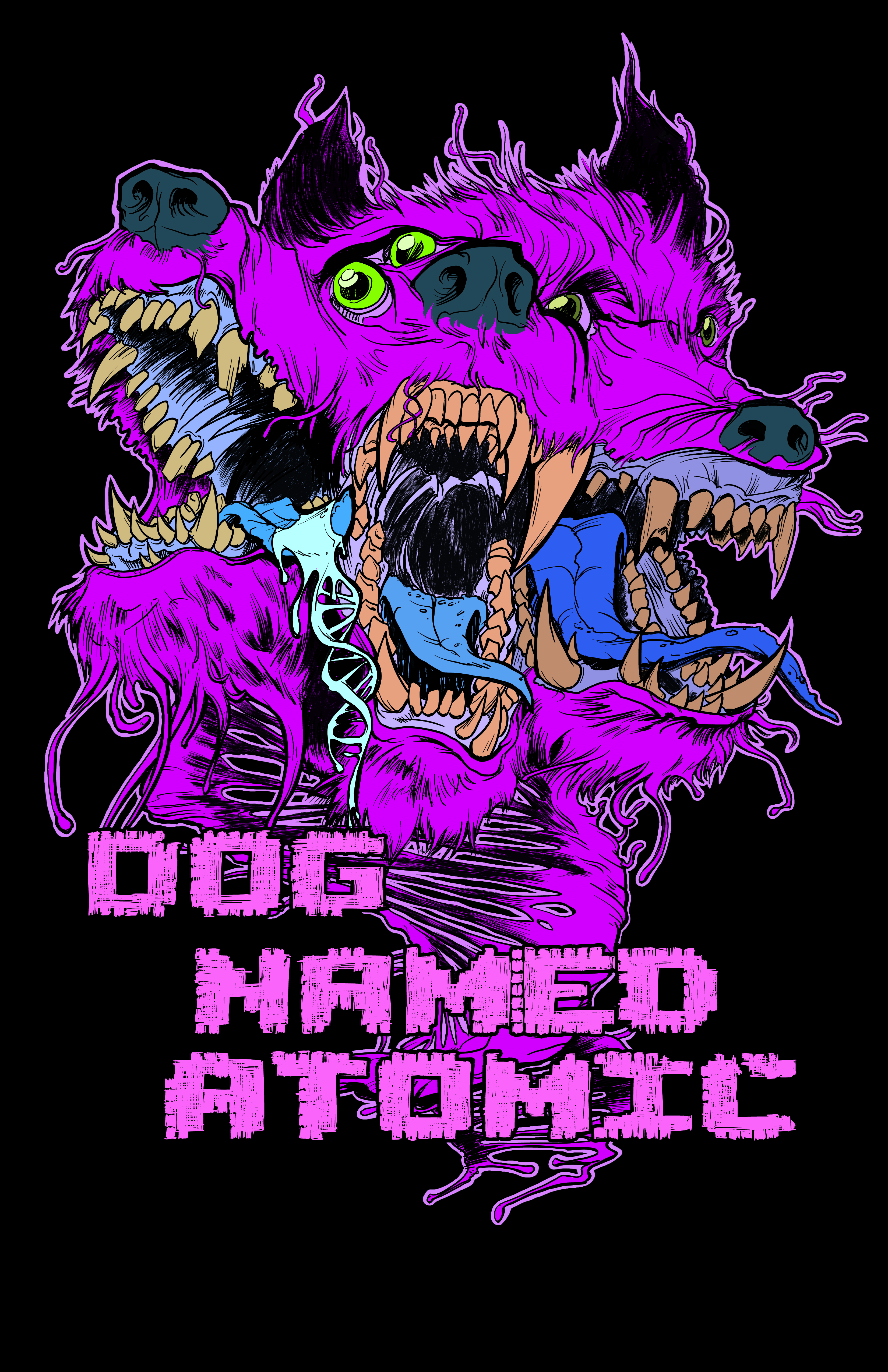 #johngajowski, #dognamedatomic, #bandlogo