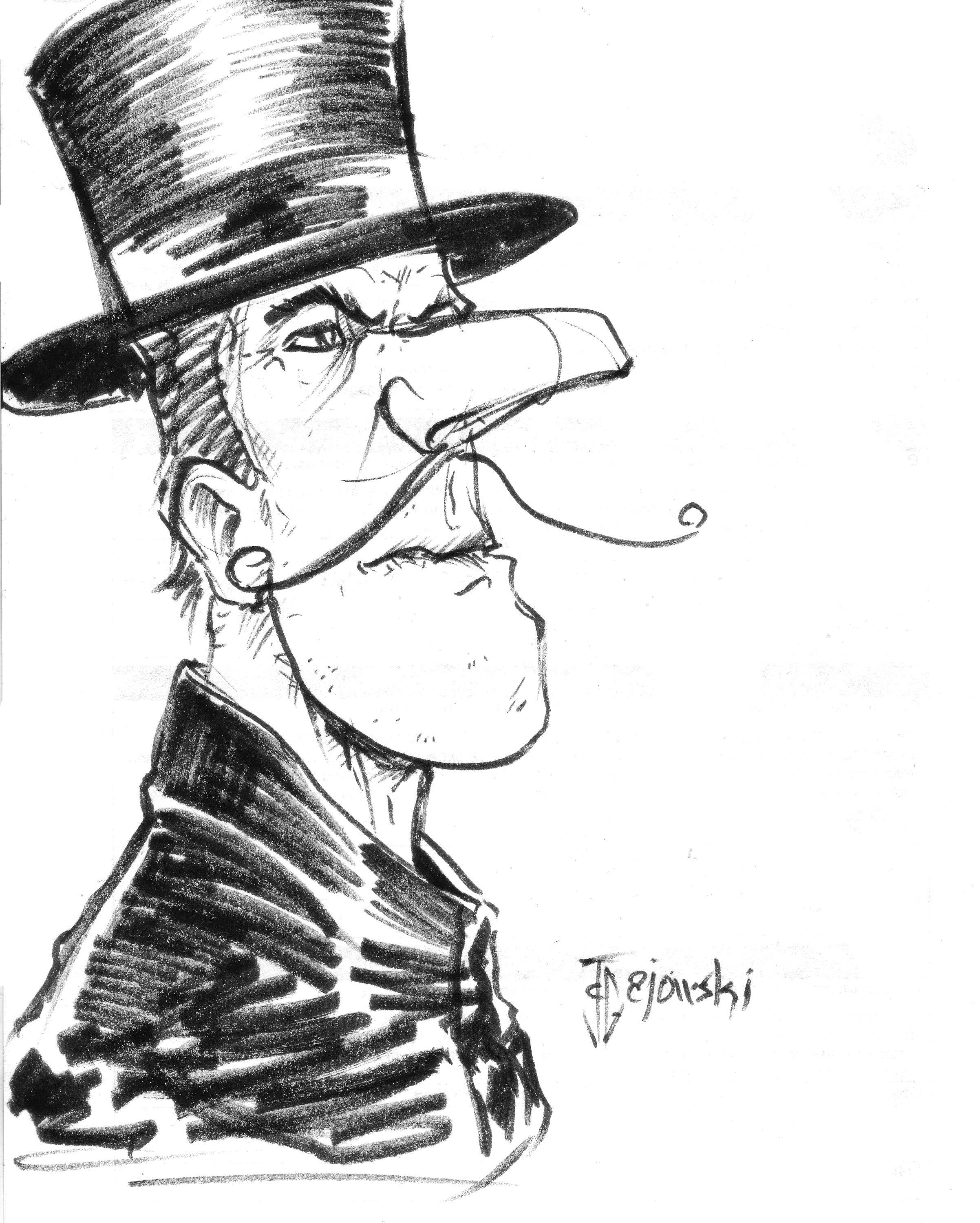 rocky and bullwinkle, dudly dooright, snidely whiplash, cartoon, sketch, marker, johngajowski, john gajowski