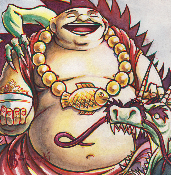 buddha, zen, john gajowski, johngajowski, illustration, comics, comicbooks,